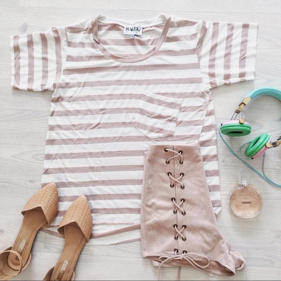 Sabo Skirt Tops - SABOSKIRT Fawn Stripe Tee